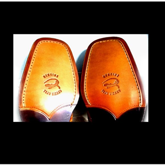 New Rare & Unique Hand-made Real Lizard Leather Shoes & Belt Set main image 6